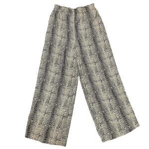 Alya Leopard Print Paperbag Waist High Rise Pants Wide Leg Pockets Size M